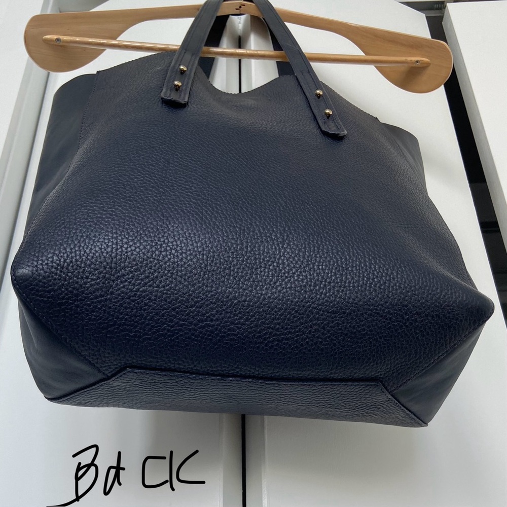 Aspinal of London - Essential Leather Tote Bag Navy Pebble - Pristine/Excellent - Picture 10 of 16